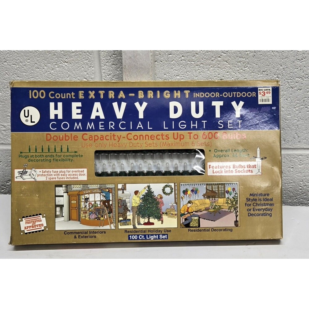 Vintage Heavy Duty Super Bright Christmas Lights 2 Packages Clear